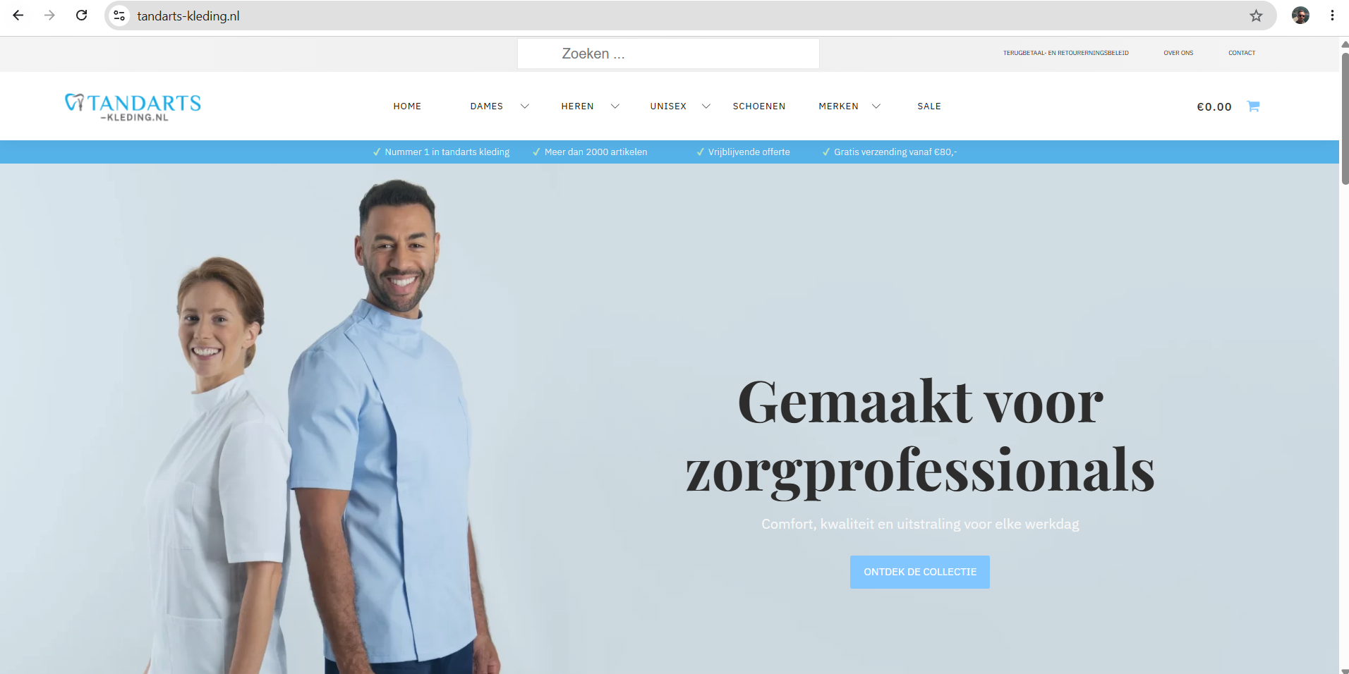 Medische werkkleding voor tandartsen met logo