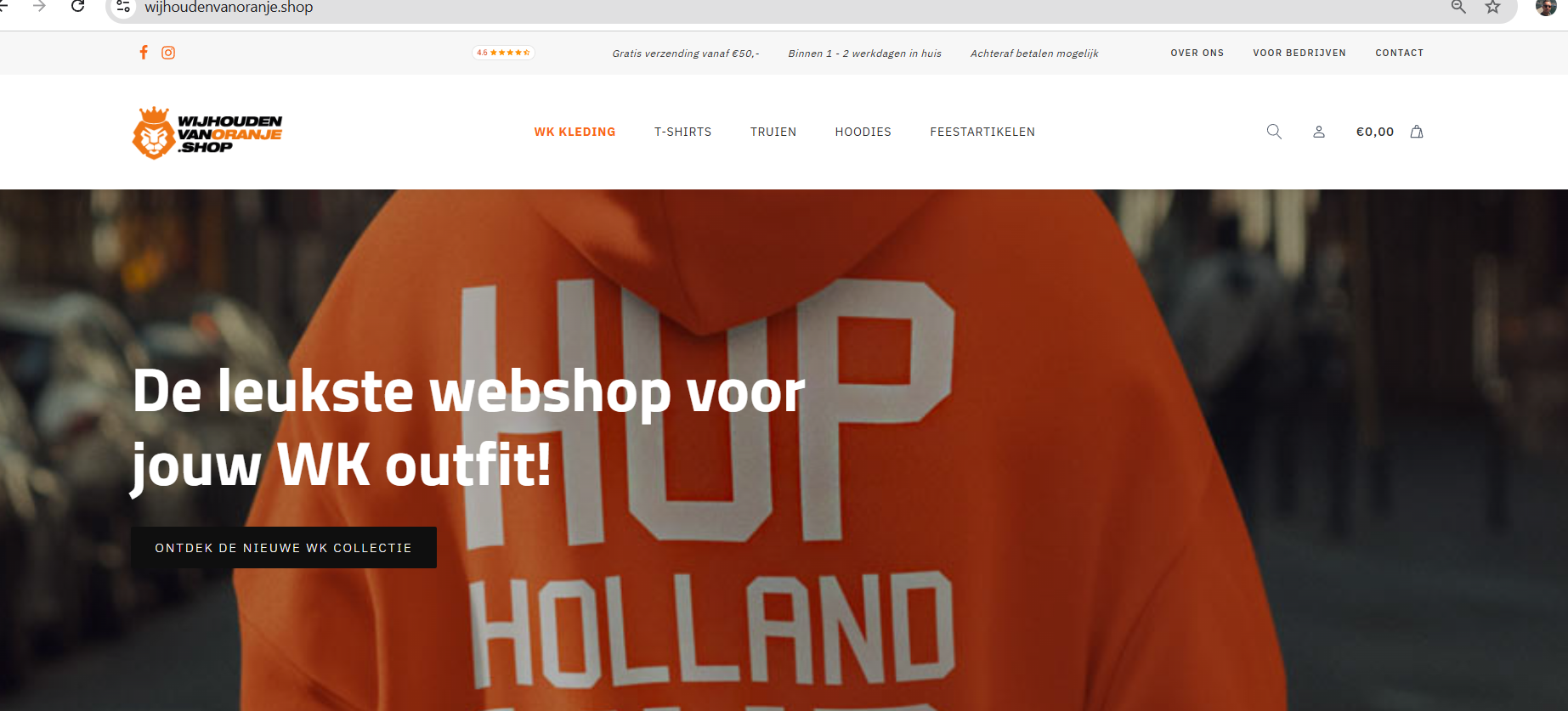 Gepersonaliseerde oranje pet voor EK of WK fanwear